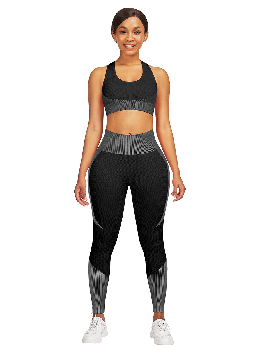 Seamless Cross Yoga Suit Ankle Length High Elasticity