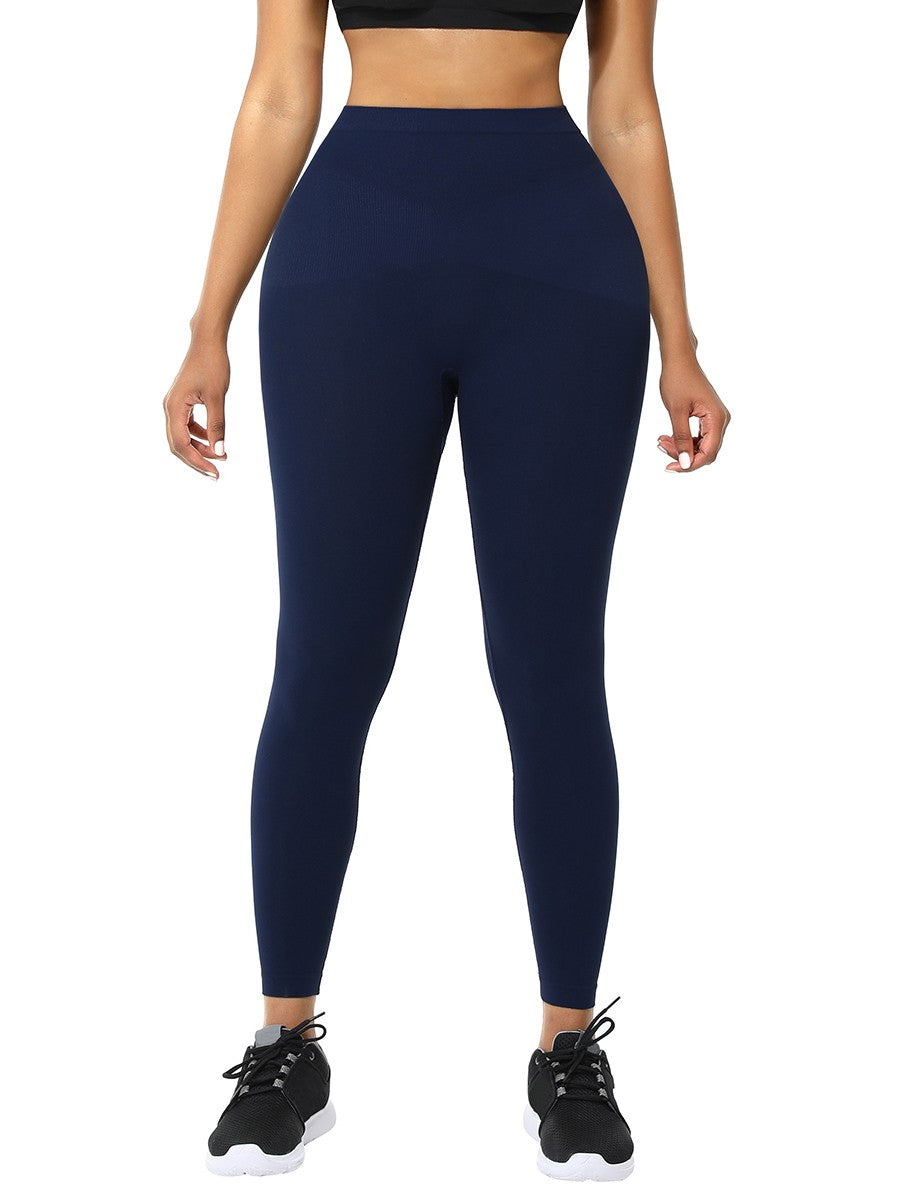 Dark Blue Solid Color Queen Size Leggings Athletic Apparel
