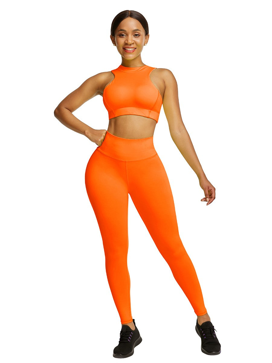 Cropped Sleeveless Back Zip Yoga Workout Outfits Soft-Touch